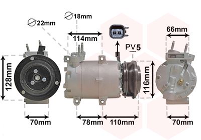 Компрессор, кондиционер VAN WEZEL 1801K711