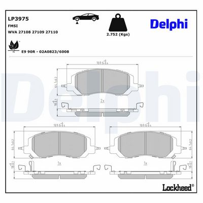DELPHI LP3975 klocki ham. HONDA CR-V
