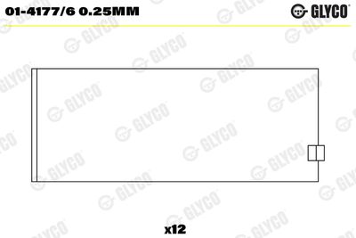 Шатунный подшипник GLYCO 01-4177/6 0.25mm