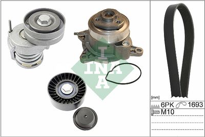 Ūdenssūknis + ķīļrievu siksnas komplekts Schaeffler INA 529 0534 30