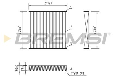 Фильтр, воздух во внутренном пространстве BREMSI FC0899A