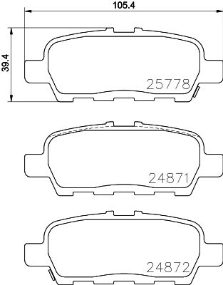 Bremžu uzliku kompl., Disku bremzes HELLA PAGID 8DB 355 020-401