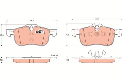 Комплект тормозных колодок, дисковый тормоз TRW GDB1374