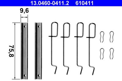 Комплектующие, колодки дискового тормоза ATE 13.0460-0411.2