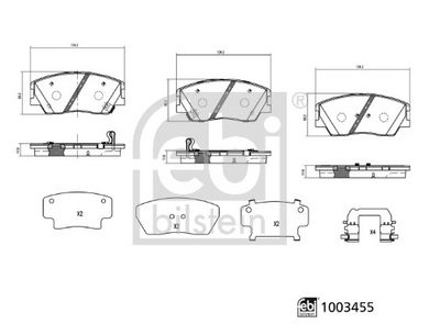 Bremžu uzliku kompl., Disku bremzes FEBI BILSTEIN 1003455