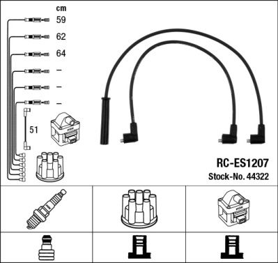 Augstsprieguma vadu komplekts NGK 44322