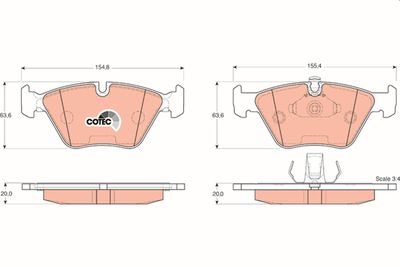 Комплект тормозных колодок, дисковый тормоз TRW GDB1404