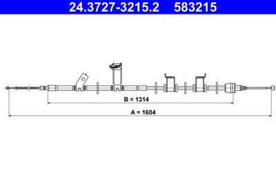 Тросик, cтояночный тормоз ATE 24.3727-3215.2