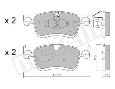 Комплект тормозных колодок, дисковый тормоз METELLI 22-1349-0
