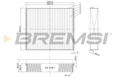 Filtrs, Salona telpas gaiss BREMSI FC1333C