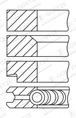 Комплект поршневых колец GOETZE ENGINE 08-106700-00