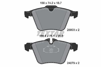Bremžu uzliku kompl., Disku bremzes TEXTAR 2580301