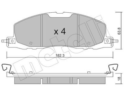 Bremžu uzliku kompl., Disku bremzes METELLI 22-1330-0