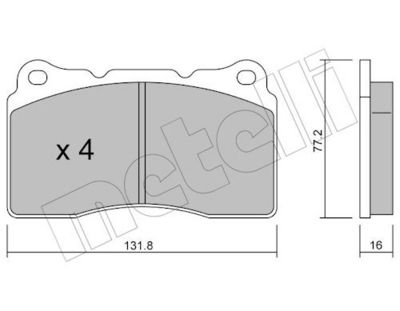 Bremžu uzliku kompl., Disku bremzes METELLI 22-0288-1