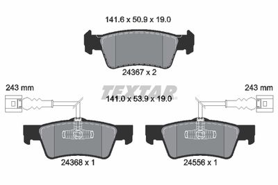 Комплект тормозных колодок, дисковый тормоз TEXTAR 2436701