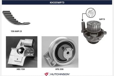 Ūdenssūknis + Zobsiksnas komplekts HUTCHINSON KH 335WP73