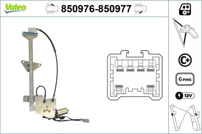 Stikla pacelšanas mehānisms VALEO 850976