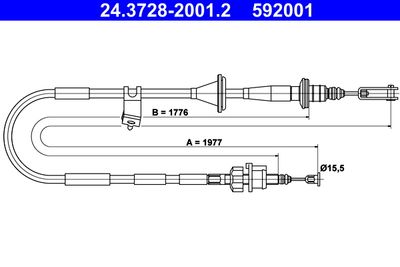 Трос, управление сцеплением ATE 24.3728-2001.2