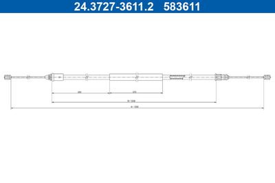 Тросик, cтояночный тормоз ATE 24.3727-3611.2