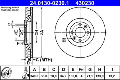 Тормозной диск ATE 24.0130-0230.1