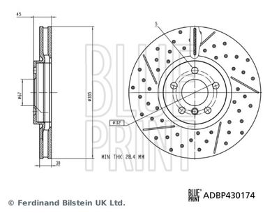 Тормозной диск BLUE PRINT ADBP430174