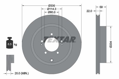 Тормозной диск TEXTAR 92223700