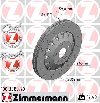 Bremžu diski ZIMMERMANN 100.3383.70
