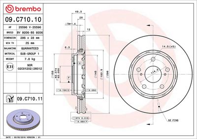 Тормозной диск BREMBO 09.C710.11