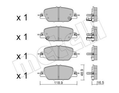 Bremžu uzliku kompl., Disku bremzes METELLI 22-1154-0