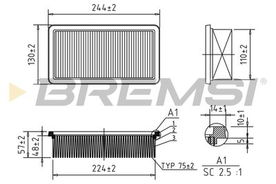 Воздушный фильтр BREMSI FA1635