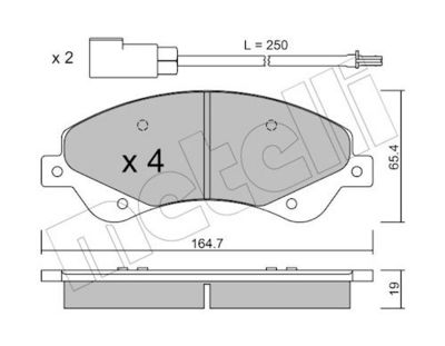 Комплект тормозных колодок, дисковый тормоз METELLI 22-0679-0