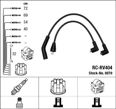 Augstsprieguma vadu komplekts NGK 0879