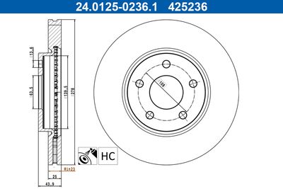 Тормозной диск ATE 24.0125-0236.1