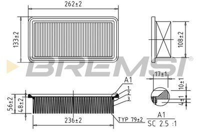 Воздушный фильтр BREMSI FA1204