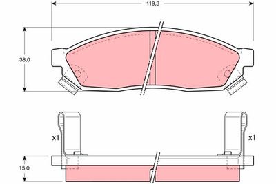Bremžu uzliku kompl., Disku bremzes TRW GDB1038
