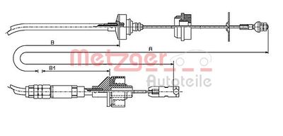 Трос, управление сцеплением METZGER 11.2148