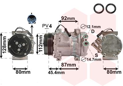 Компрессор, кондиционер VAN WEZEL 1700K366