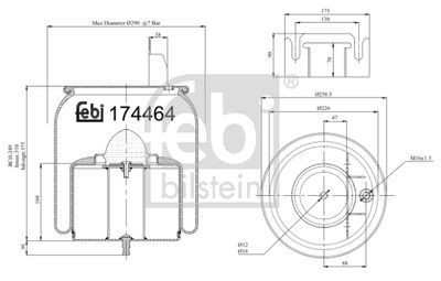 Pneimoatsperes spilvens, Pneimopiekare FEBI BILSTEIN 174464