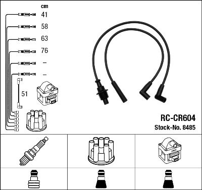 Комплект проводов зажигания NGK 8485