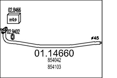 Труба выхлопного газа MTS 01.14660