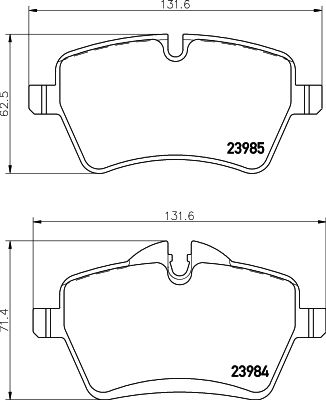 HELLA PAGID 8DB355012341 Bremžu uzliku kompl
