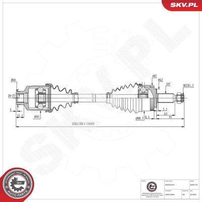 Piedziņas vārpsta ESEN SKV 40SKV134